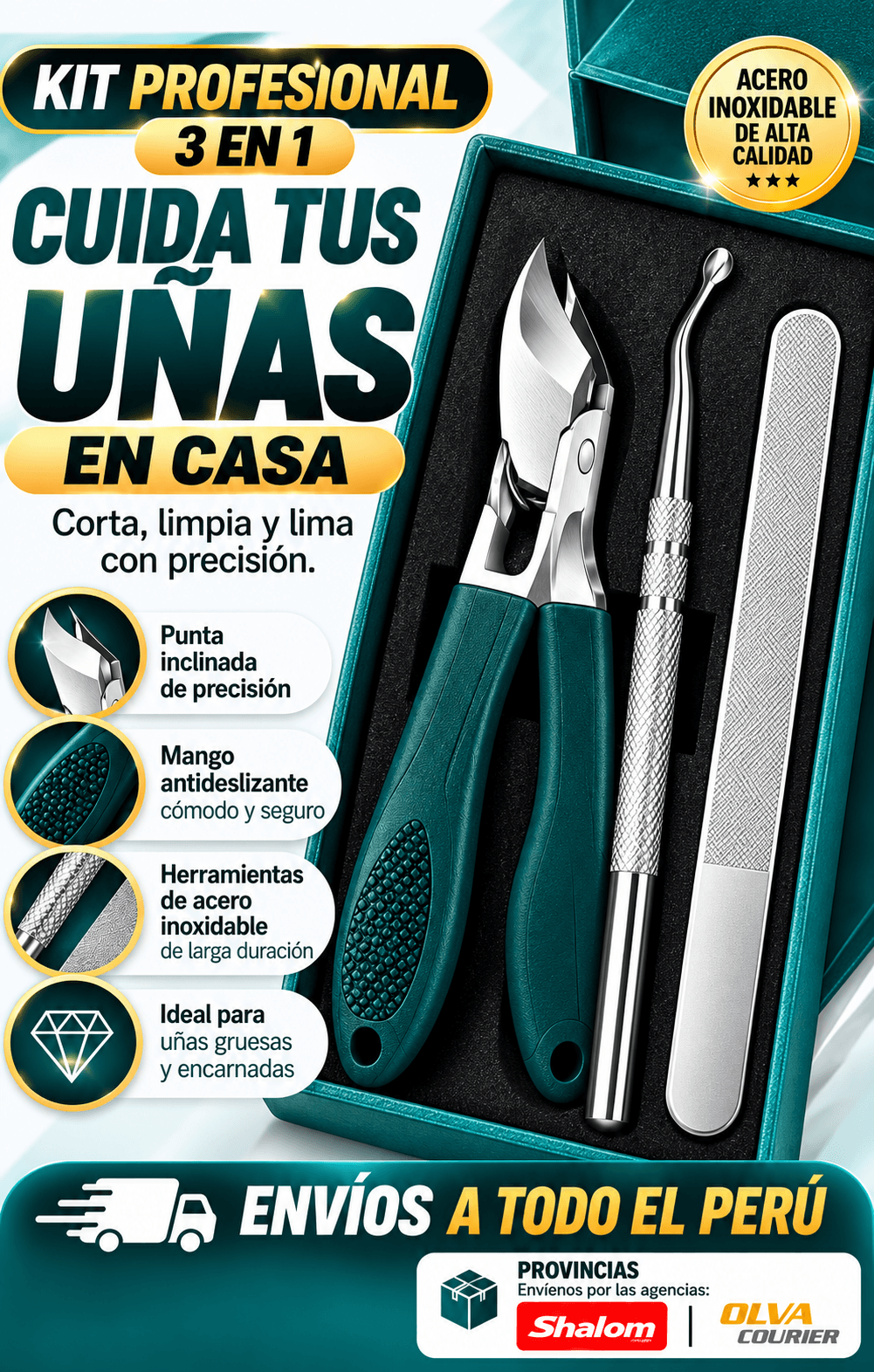 Kit Profesional 3 en 1 - Cuida tus uñas